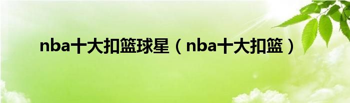 nba十大扣篮球星（nba十大扣篮）