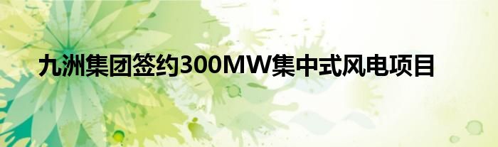 九洲集团签约300MW集中式风电项目