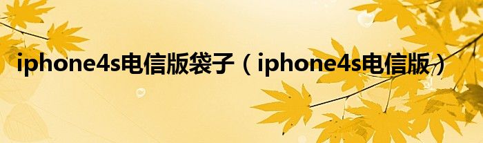 iphone4s电信版袋子（iphone4s电信版）